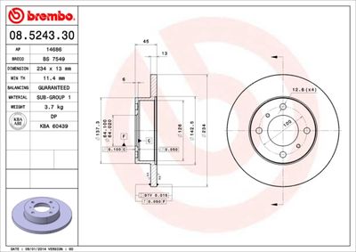 Brake Disc BREMBO 08.5243.30