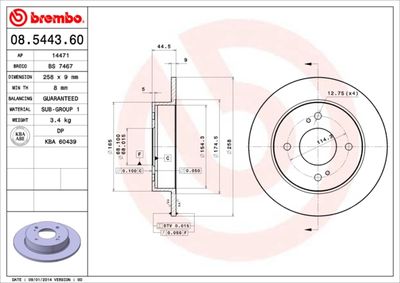 Brake Disc BREMBO 08.5443.60