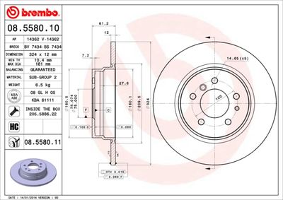 Brake Disc BREMBO 08.5580.10