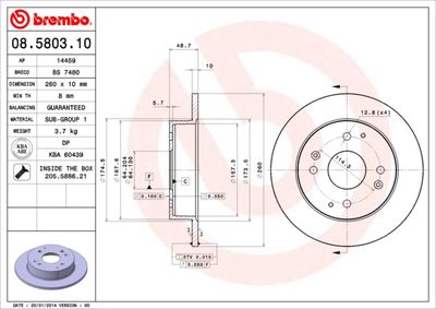 Brake Disc BREMBO 08.5803.10