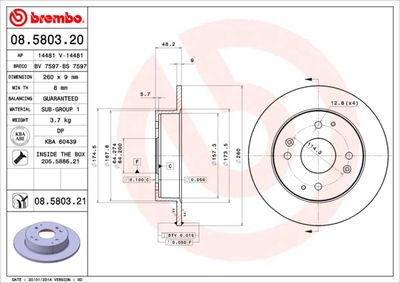 Brake Disc BREMBO 08.5803.21