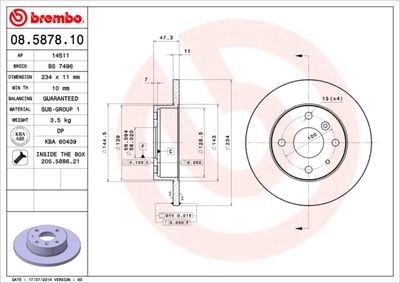 Brake Disc BREMBO 08.5878.10