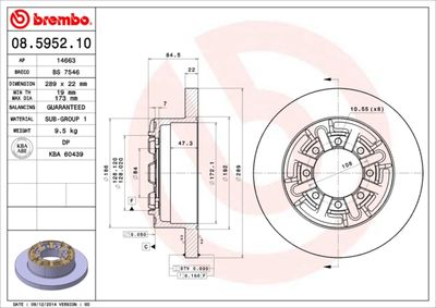 Brake Disc BREMBO 08.5952.10