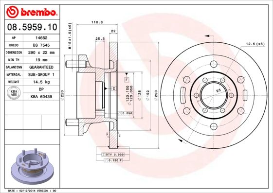 BREMBO 08.5959.10 Brake Disc