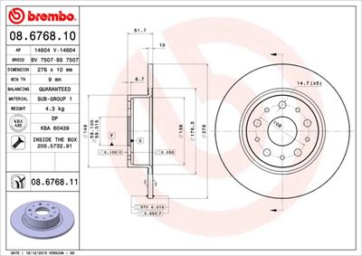 Brake Disc BREMBO 08.6768.10