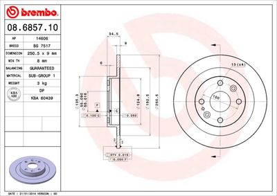Brake Disc BREMBO 08.6857.10
