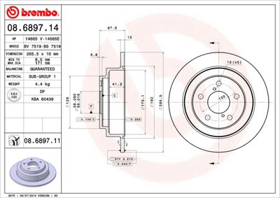 Brake Disc BREMBO 08.6897.14