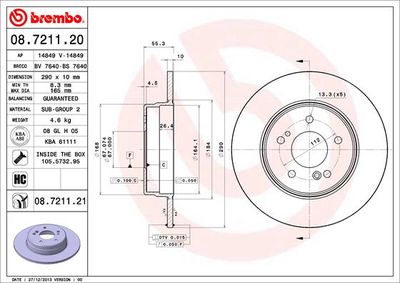 Brake Disc BREMBO 08.7211.21