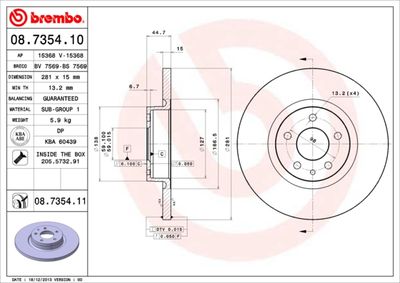 Brake Disc BREMBO 08.7354.10