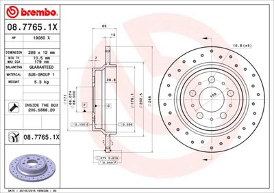 Brake Disc BREMBO 08.7765.1X