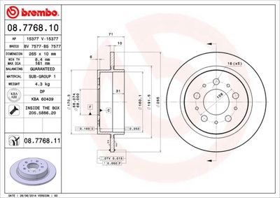 Brake Disc BREMBO 08.7768.10
