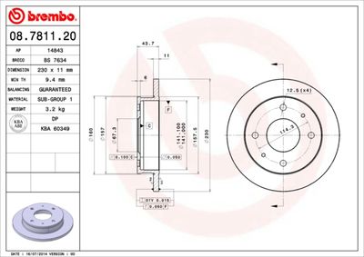 Brake Disc BREMBO 08.7811.20