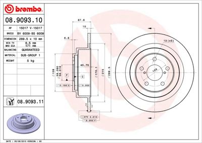 Brake Disc BREMBO 08.9093.11