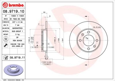 Brake Disc BREMBO 08.9719.10