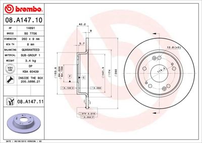 Brake Disc BREMBO 08.A147.11