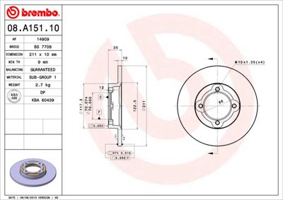 Brake Disc BREMBO 08.A151.10