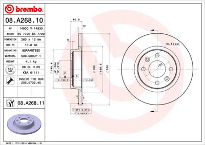 Brake Disc BREMBO 08.A268.10
