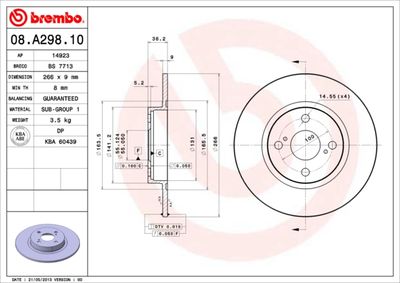 Brake Disc BREMBO 08.A298.10