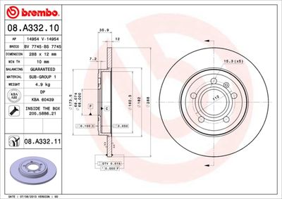 Brake Disc BREMBO 08.A332.11