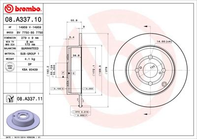 Brake Disc BREMBO 08.A337.11