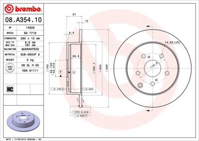 Brake Disc BREMBO 08.A354.10
