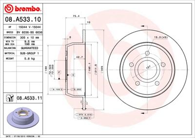 Brake Disc BREMBO 08.A533.10