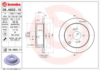 Brake Disc BREMBO 08.A602.11