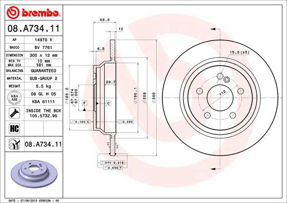BREMBO 08.A734.11 Brake Disc