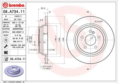 Brake Disc BREMBO 08.A734.11