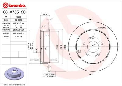Brake Disc BREMBO 08.A755.20