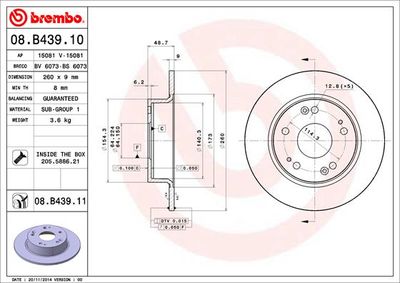 Brake Disc BREMBO 08.B439.11