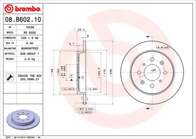 Brake Disc BREMBO 08.B602.10