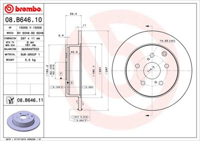 Brake Disc BREMBO 08.B646.10
