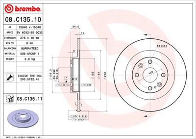 Brake Disc BREMBO 08.C135.11