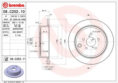 Brake Disc BREMBO 08.C252.11