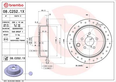 Brake Disc BREMBO 08.C252.1X