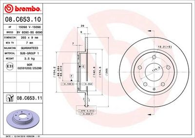 Brake Disc BREMBO 08.C653.11