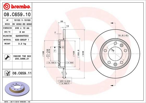BREMBO 08.C659.11 Brake Disc