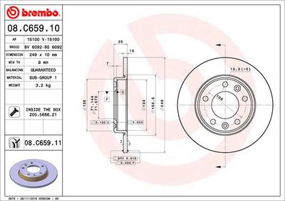 Brake Disc BREMBO 08.C659.11