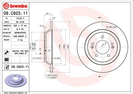 BREMBO 08.C823.11 Brake Disc