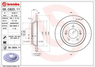 Brake Disc BREMBO 08.C823.11