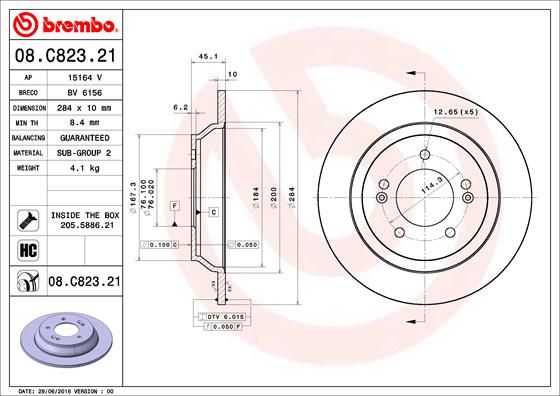 BREMBO 08.C823.21 Brake Disc