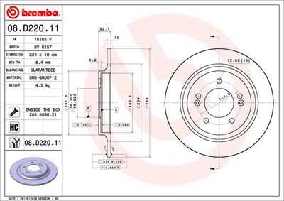 Brake Disc BREMBO 08.D220.11