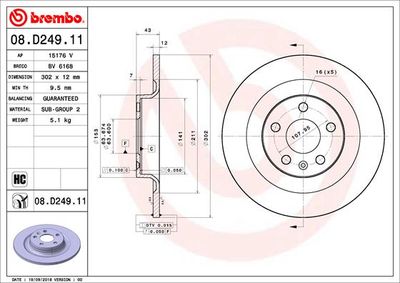 Brake Disc BREMBO 08.D249.11