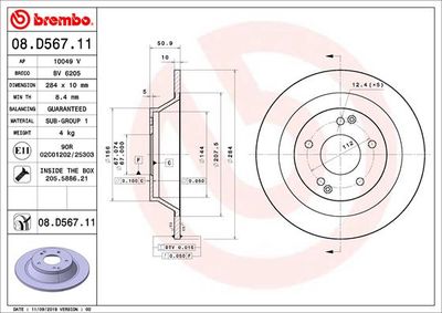 Brake Disc BREMBO 08.D567.11