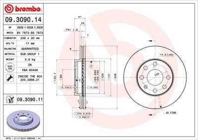 Brake Disc BREMBO 09.3090.14
