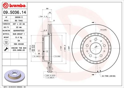 Brake Disc BREMBO 09.5036.14