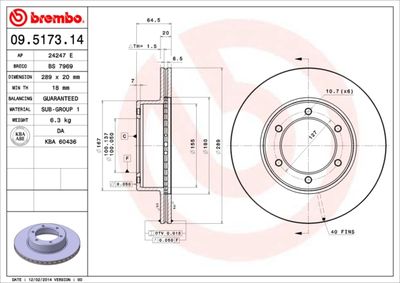 Brake Disc BREMBO 09.5173.14