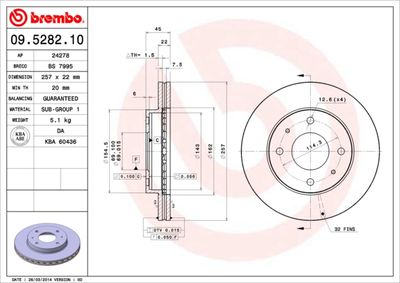 Brake Disc BREMBO 09.5282.10