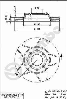 BREMBO 09.5285.75 Brake Disc